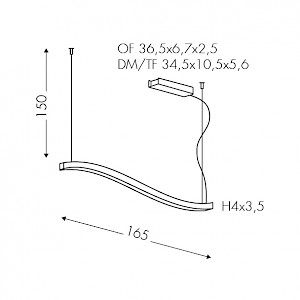 Misure lampada Curve 2